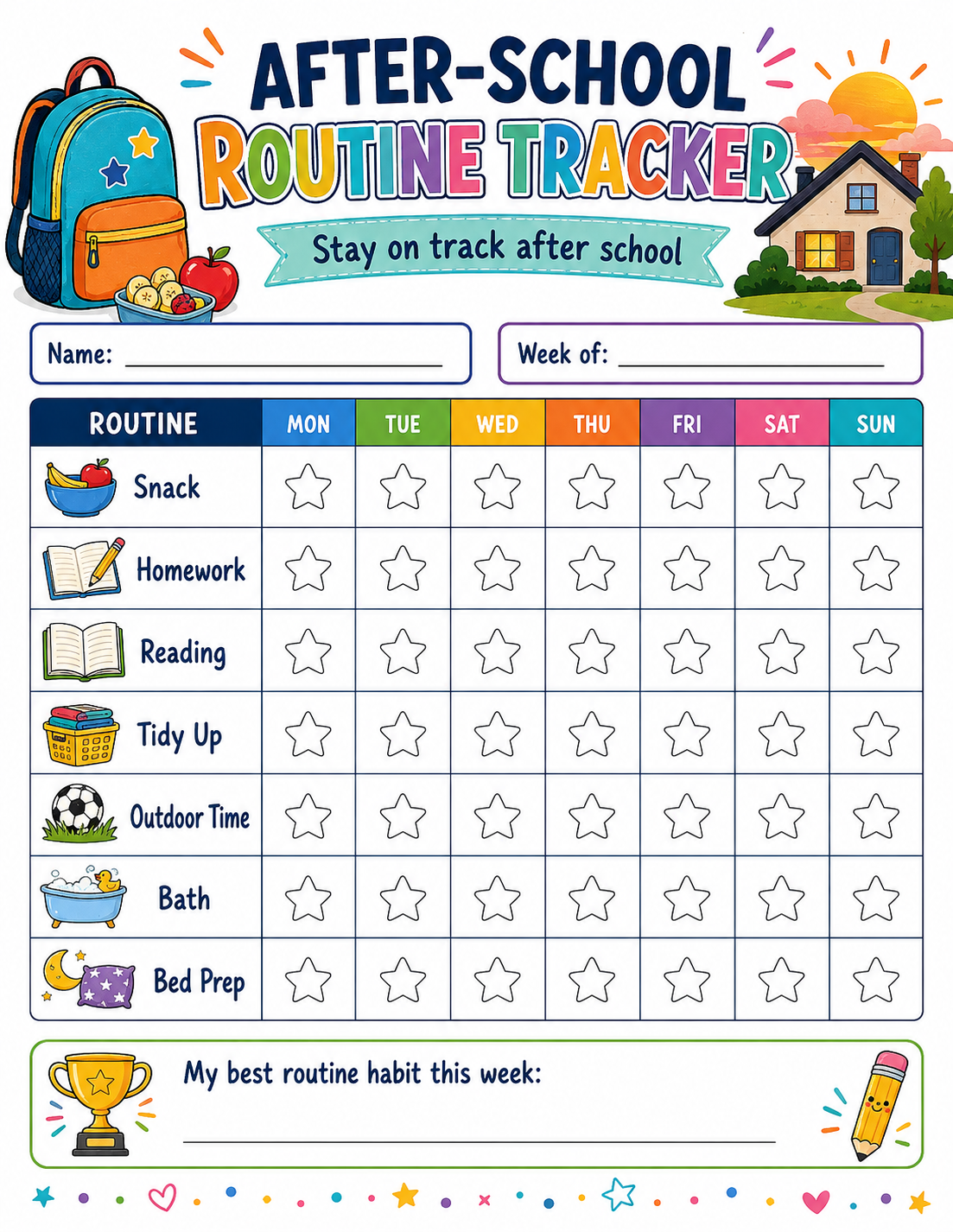 After-School Routine Progress Tracker preview