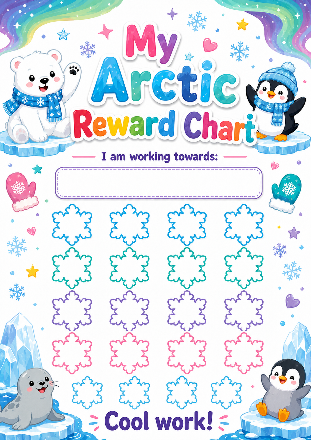 Arctic Reward Chart printable preview