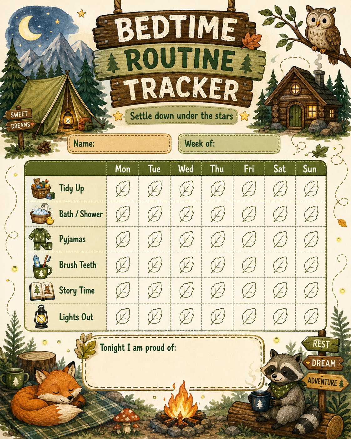 Bedtime Routine Checklist preview