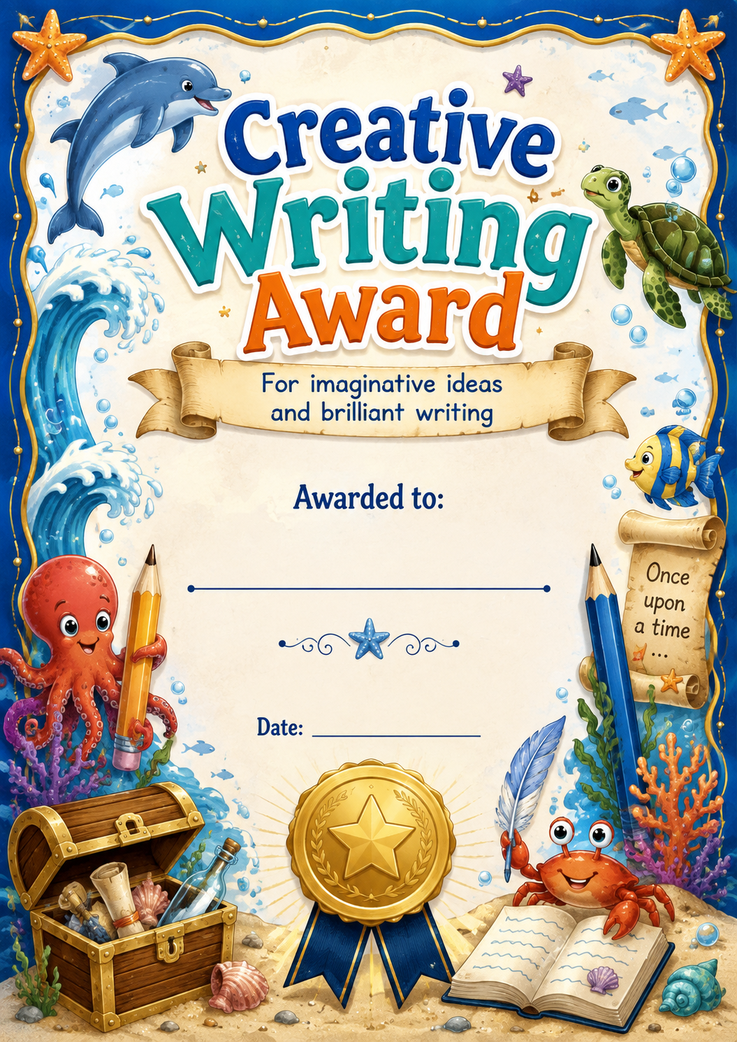 Creative Writing Award printable preview