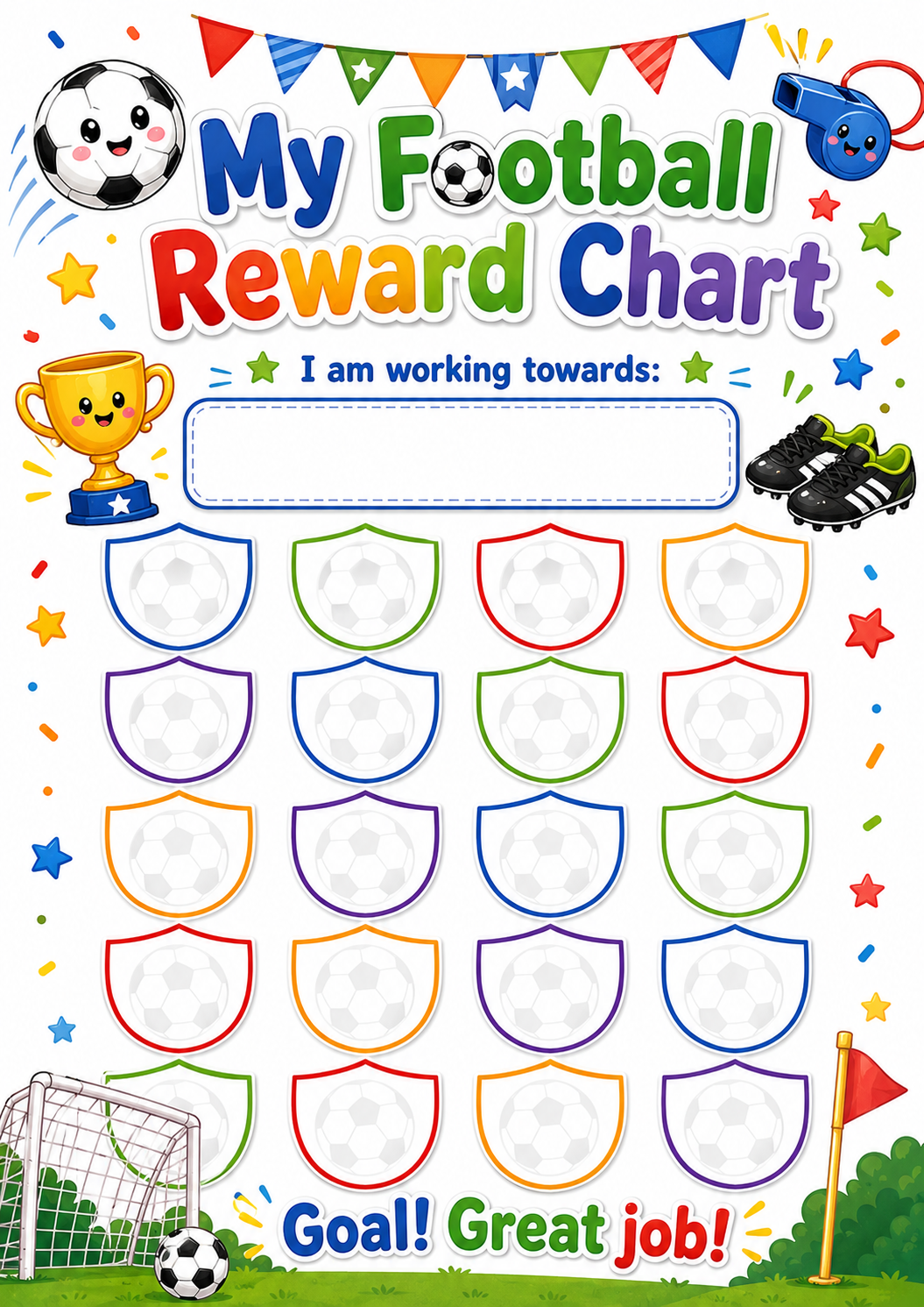 Football Goals Reward Chart printable preview