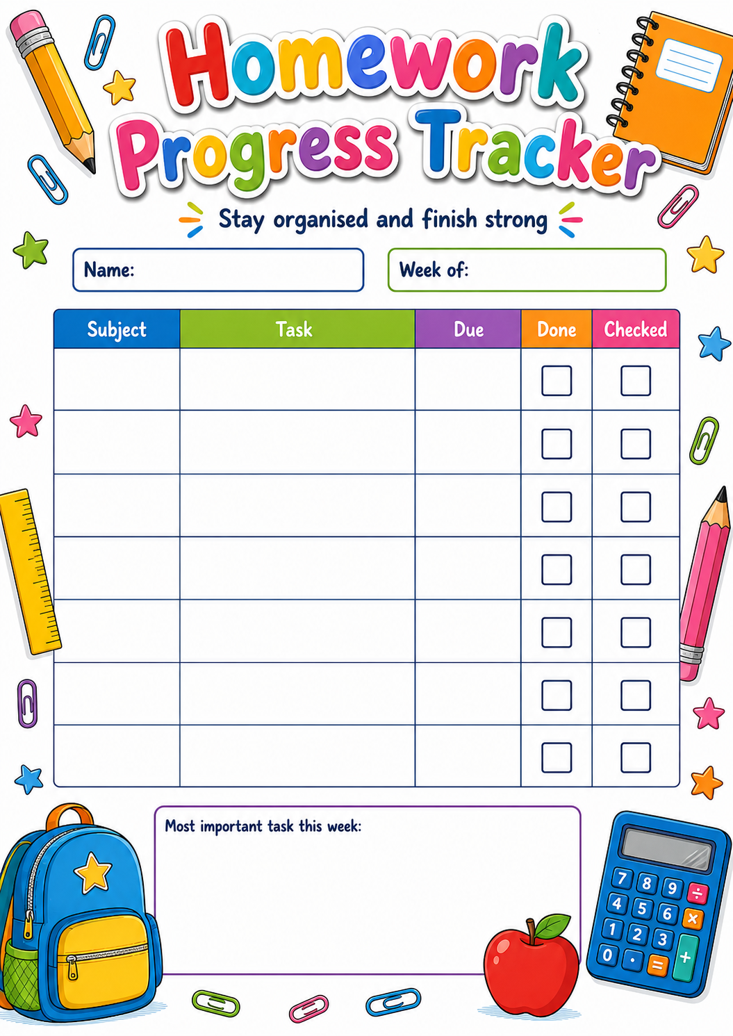 Homework Progress Tracker preview