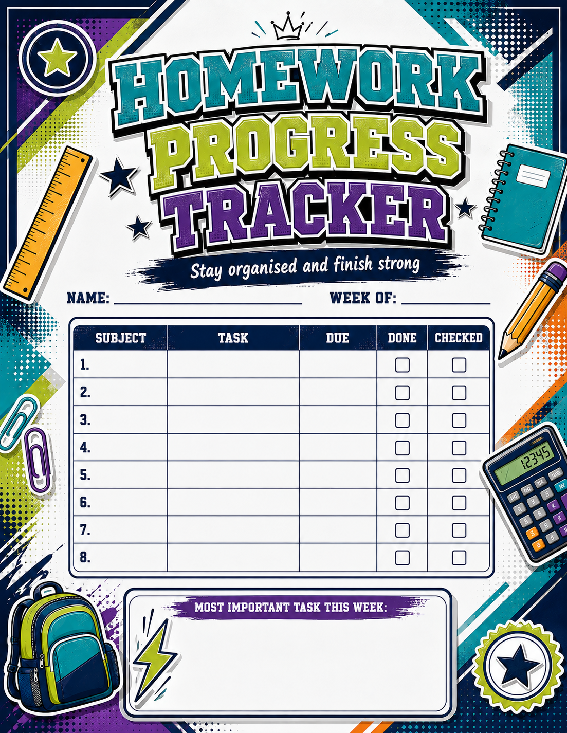 Homework Task Progress Tracker preview