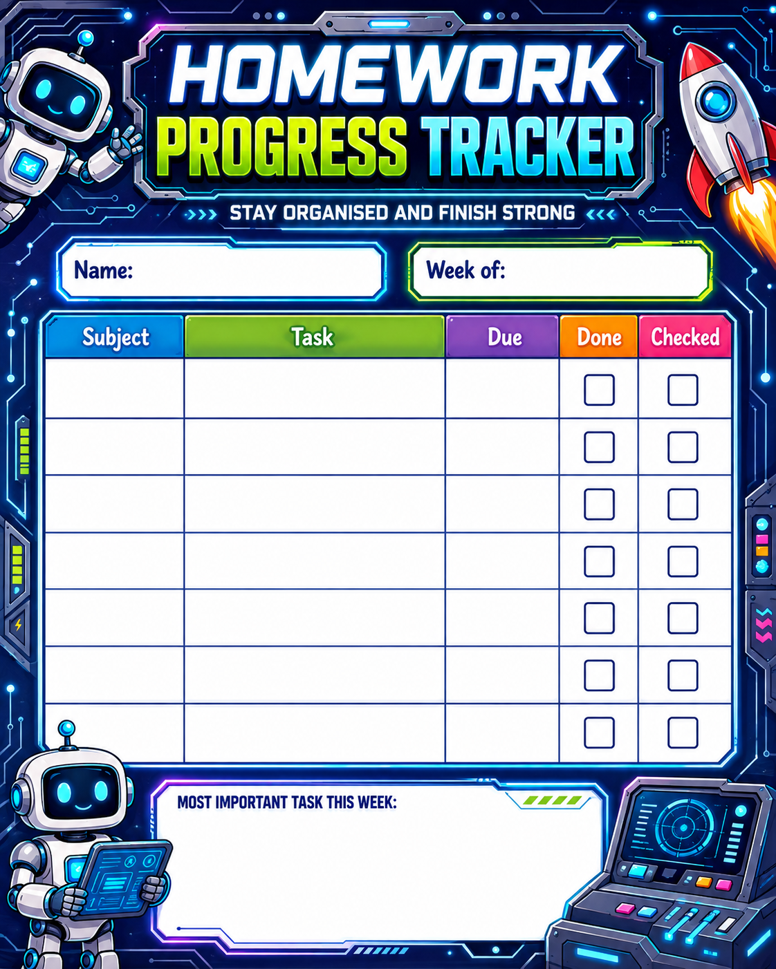 Homework Weekly Checklist preview