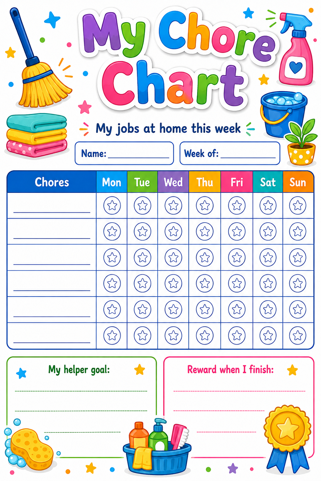 My Chore Chart printable preview