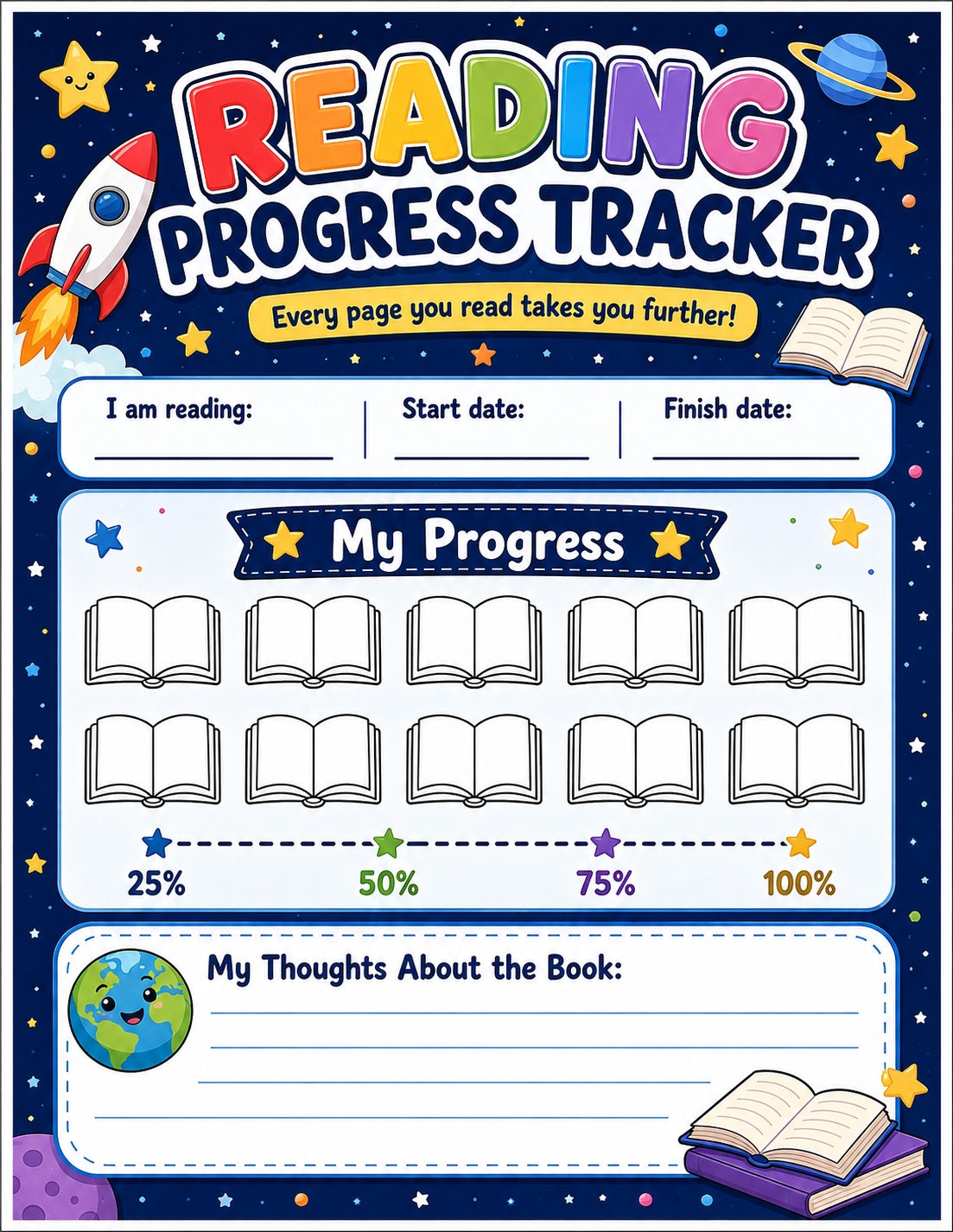 Reading Growth Log printable preview