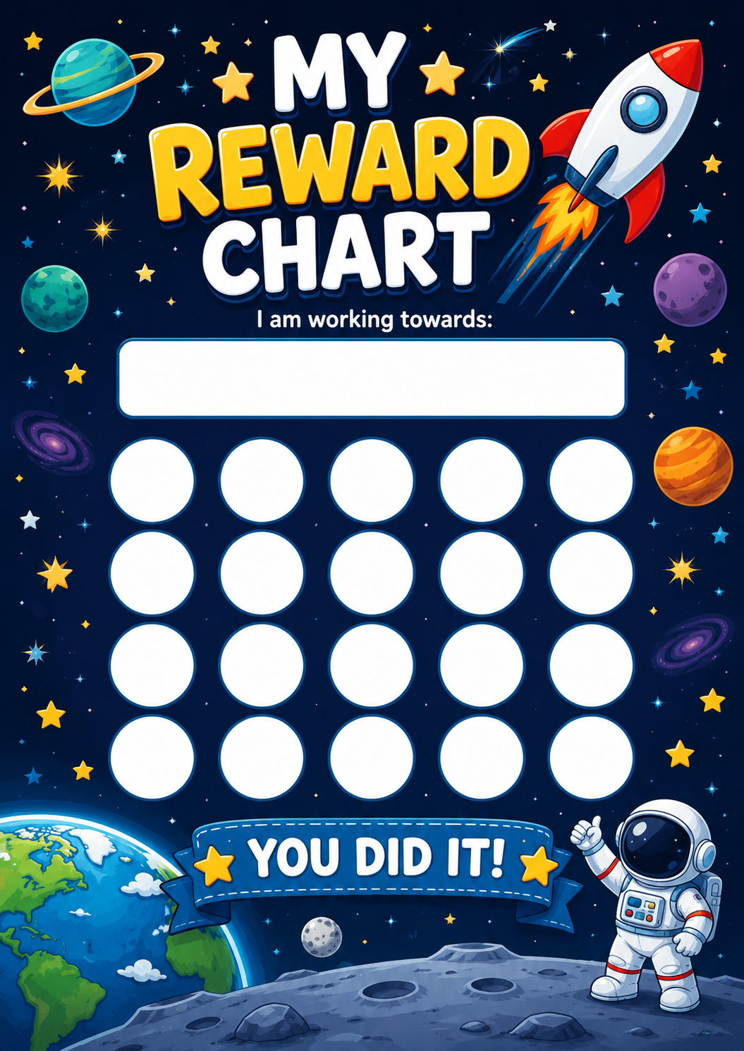 Space Adventure Reward Chart preview