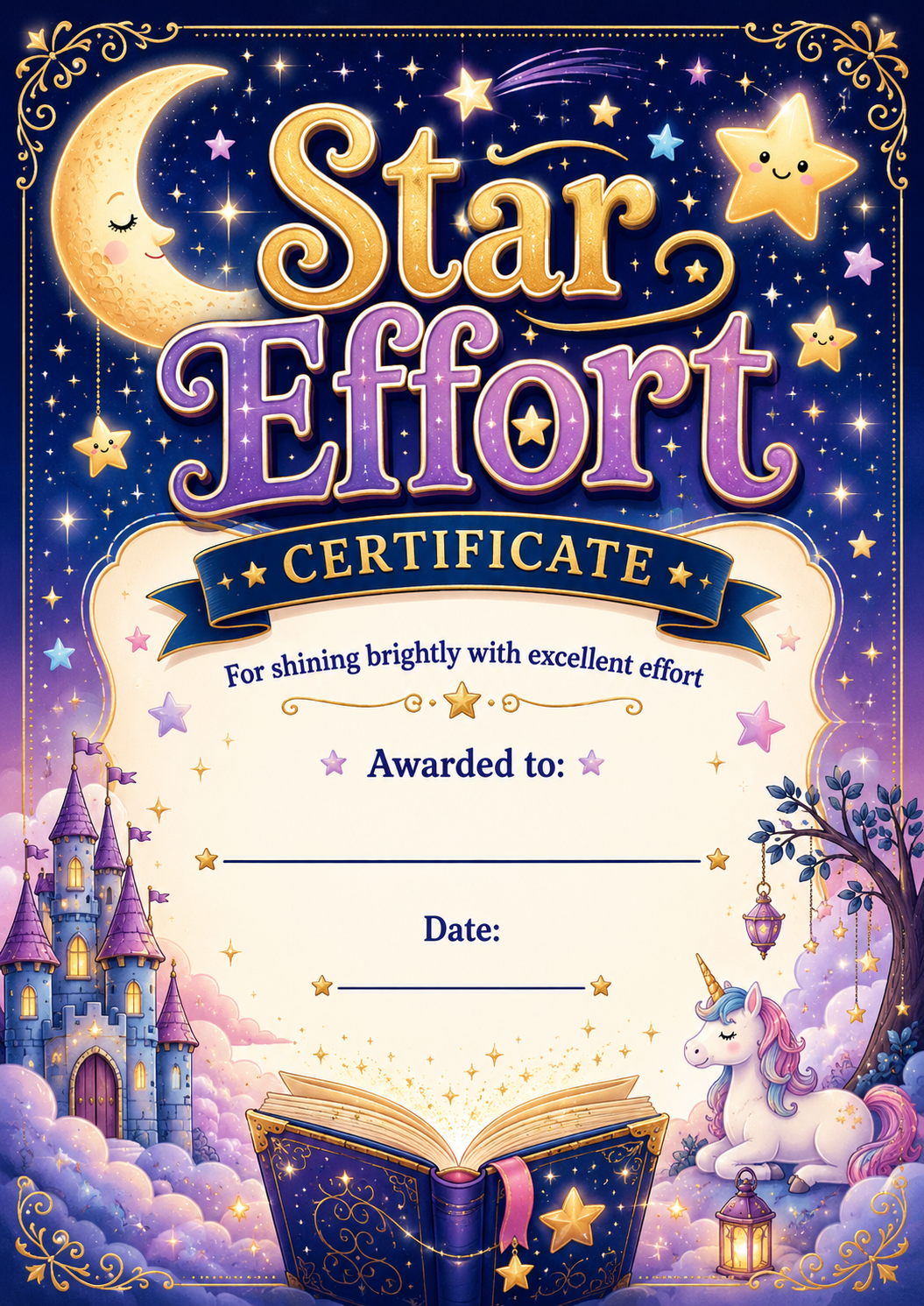 Star Effort Certificate printable preview