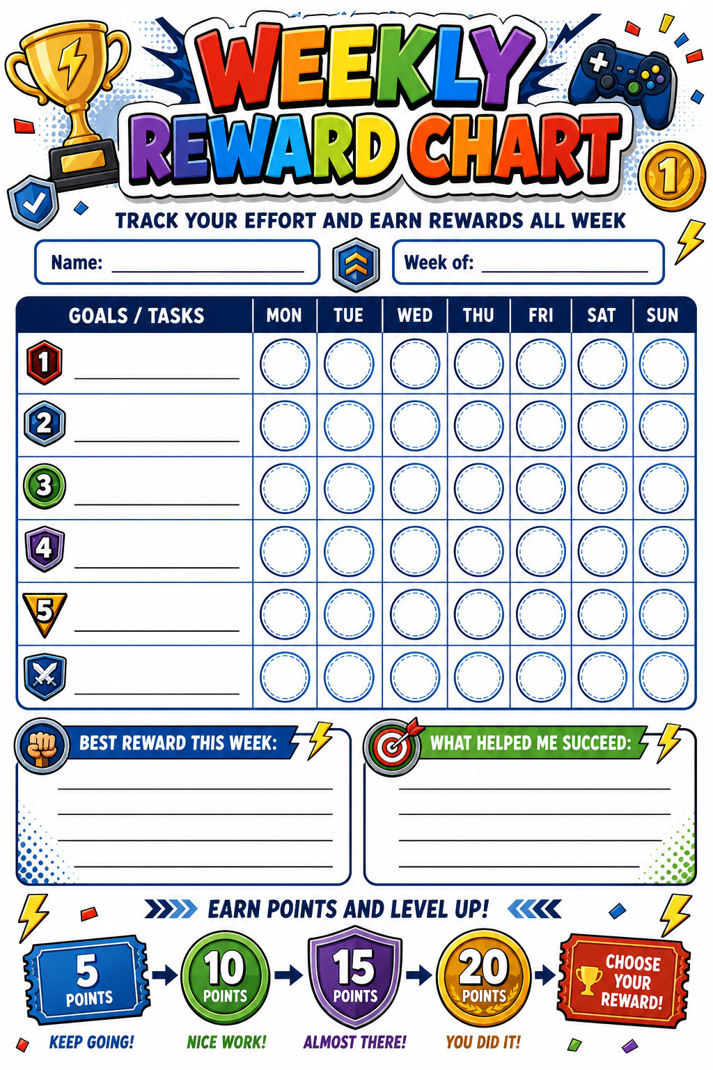 Weekly Reward Sticker Chart preview