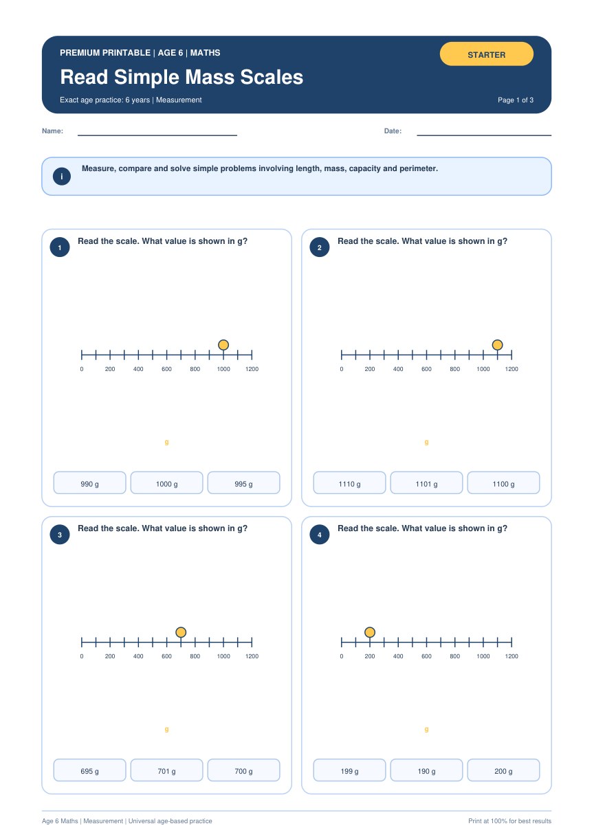 Read Simple Mass Scales worksheet preview