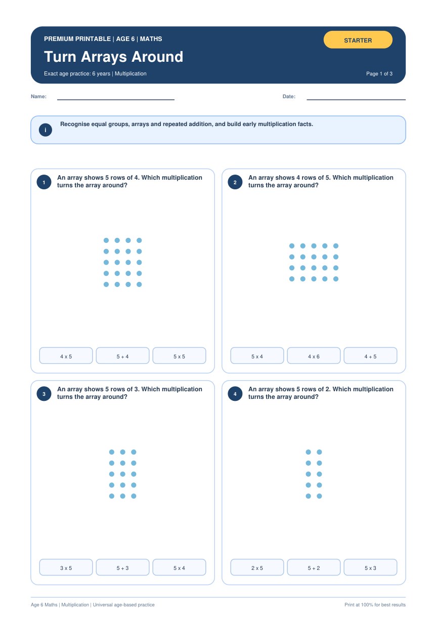 Turn Arrays Around worksheet preview