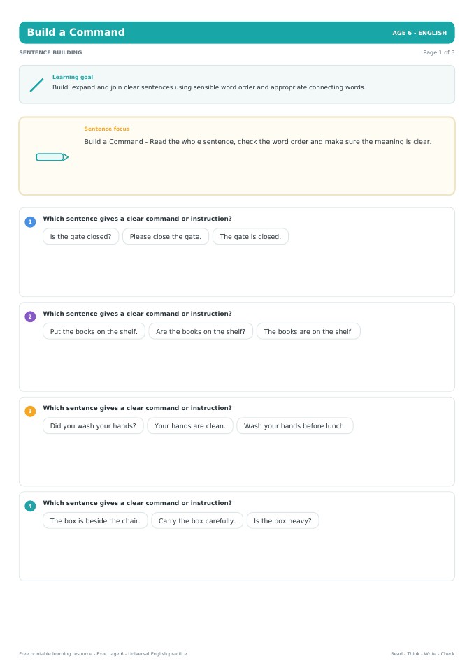 Build a Command worksheet preview