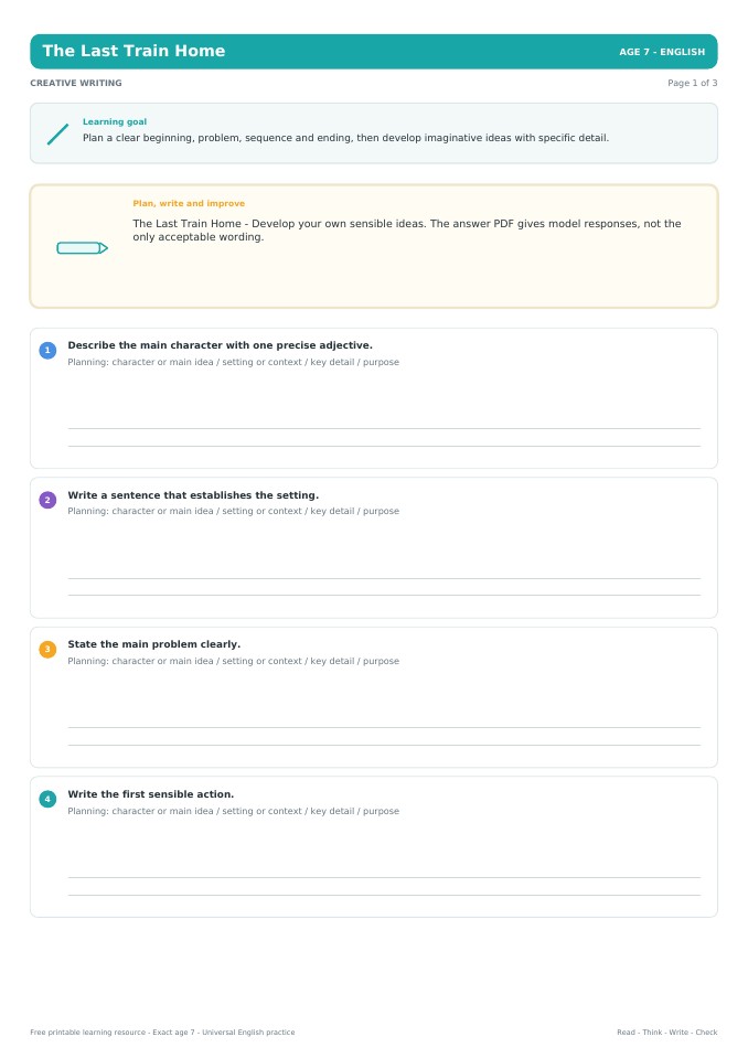 The Last Train Home worksheet preview